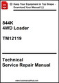 John Deere 844K 4WD Loader Technical Service Repair  Manual TM12119 - PDF