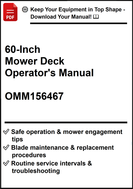 John Deere 60-Inch Mower Deck Operator's Manual OMM156467 - PDF