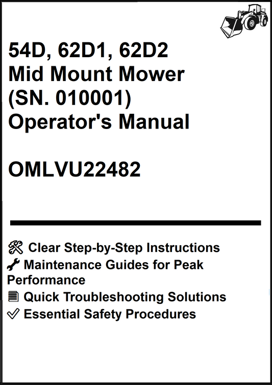 John Deere 54D, 62D1, 62D2 Mid Mount Mower (SN. 010001) Operator's Manual OMLVU22482 - PDF