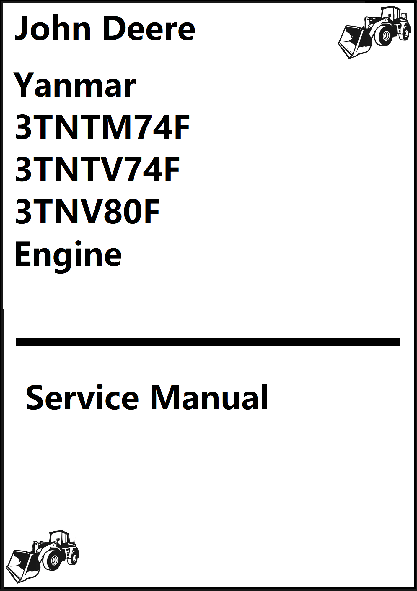 Yanmar 3TNTM74F, 3TNTV74F, 3TNV80F Engine Service Manual PDF