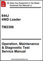 John Deere 844J 4WD Loader Operation, Maintenance & Diagnostic Test Service Manual TM2306 - PDF