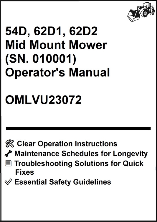 John Deere 54D, 62D1, 62D2 Mid Mount Mower (SN. 010001) Operator's Manual OMLVU23072 - PDF