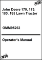 John Deere 170, 175, 180, 185 Lawn Tractor Operator's Manual