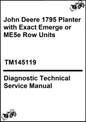 John Deere 1795 Planter with Exact Emerge or ME5e Row Units Diagnostic Technical Service Manual