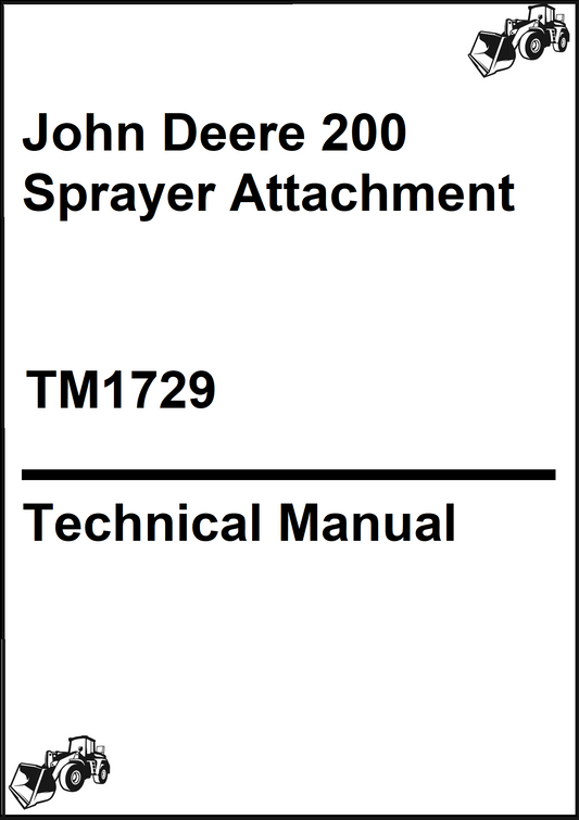 John Deere 200 Sprayer Attachment Technical Manual
