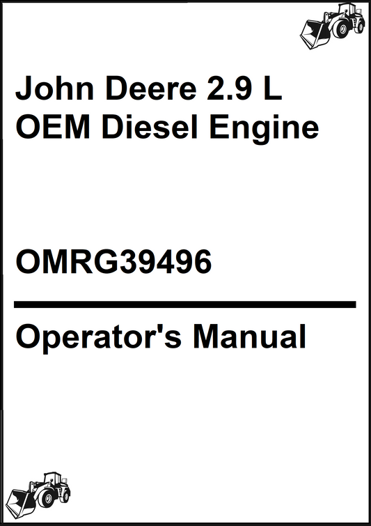 John Deere 2.9 L OEM Diesel Engine Operator's Manual