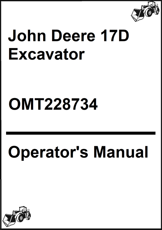 John Deere 17D Excavator Operator's Manual