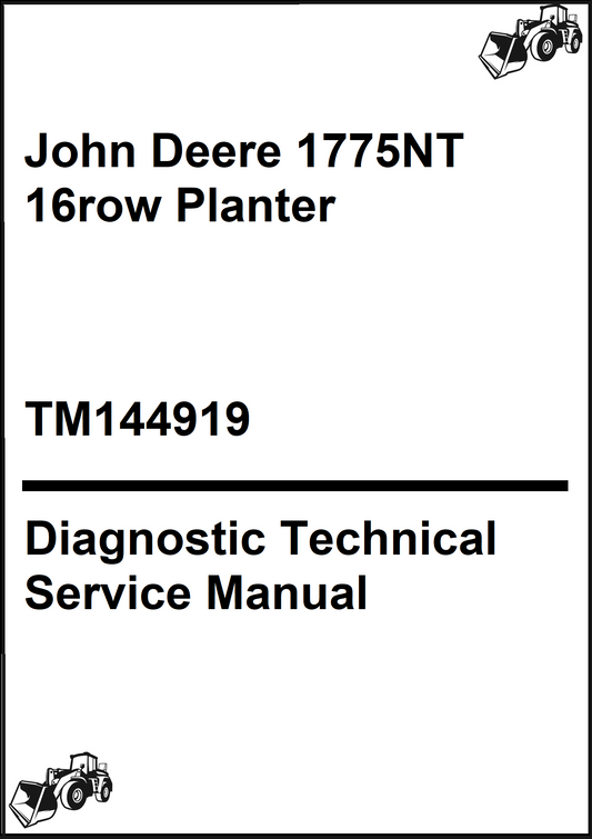 John Deere 1775NT 16row Planter Diagnostic Technical Service Manual