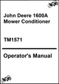 John Deere 1600A Mower Conditioner Technical Service Repair Manual