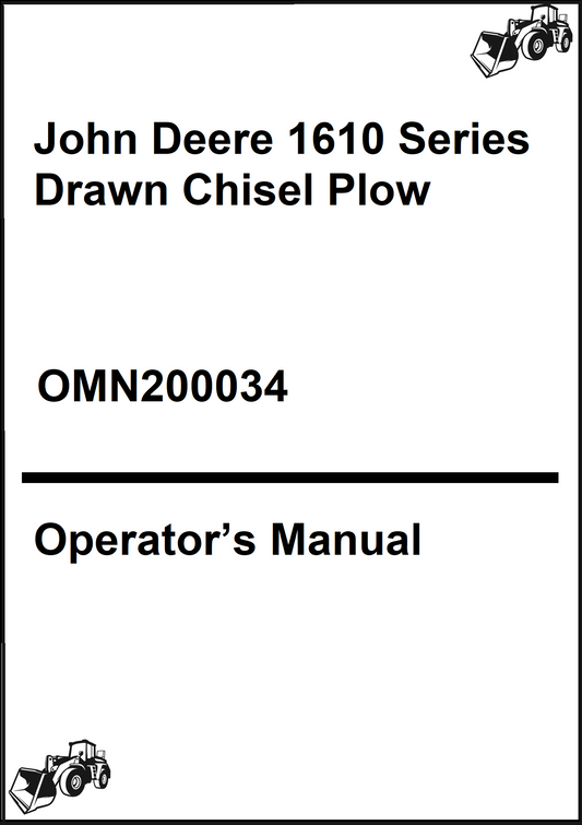 John Deere 1610 Series Drawn Chisel Plow (SN 13494- ) Operator’s Manual