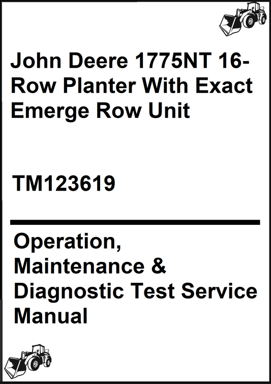 John Deere 1775NT 16-Row Planter With Exact Emerge Row Unit Operation, Maintenance & Diagnostic Test Service Manual