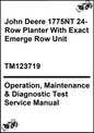 John Deere 1775NT 24-Row Planter With Exact Emerge Row Unit Operation, Maintenance & Diagnostic Test Service Manual