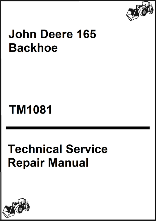 John Deere 165 Backhoe Technical Service Repair Manual