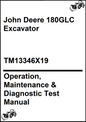 John Deere 180GLC Excavator Operation, Maintenance & Diagnostic Test Manual