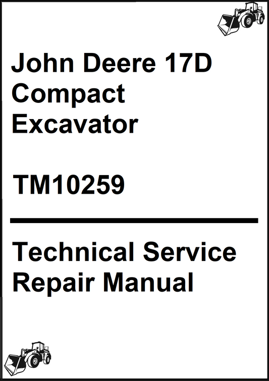 John Deere 17D Compact Excavator Technical Service Repair Manual