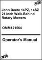 John Deere 14PZ, 14SZ 21 Inch Walk-Behind Rotary Mowers (S/N 100001) Operator's Manual
