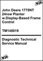 John Deere 1775NT 24row Planter w.Display-Based Frame Control Diagnostic Technical Service Manual