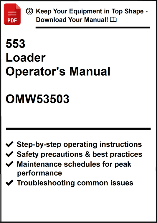 John Deere 553 Loader Operator's Manual OMW53503 - PDF