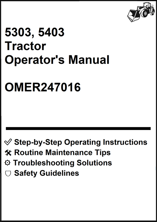 John Deere 5303, 5403 Tractor Operator's Manual OMER247016 - PDF