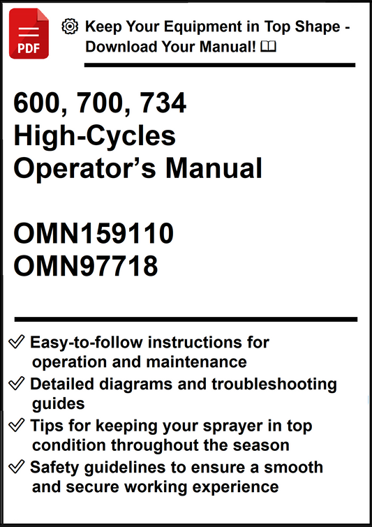John Deere 600, 700, 734 High-Cycles Operator’s Manual OMN159110, OMN97718 - PDF