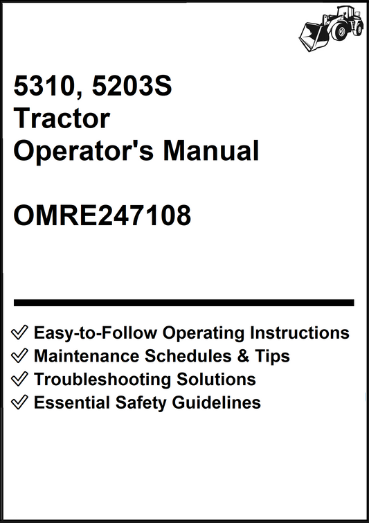 John Deere 5310, 5203S Tractor Operator's Manual OMRE247108 - PDF