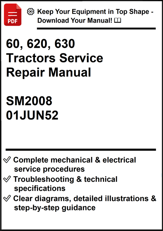John Deere 60, 620, 630 Series Tractors Service Repair Manual SM2008 01JUN52 - PDF