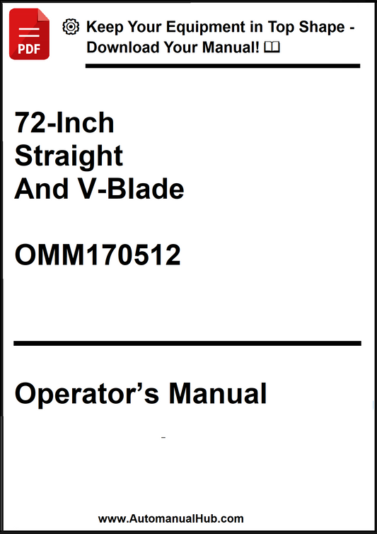 John Deere 72-Inch Straight And V-Blade Operator's Manual OMM170512 - PDF