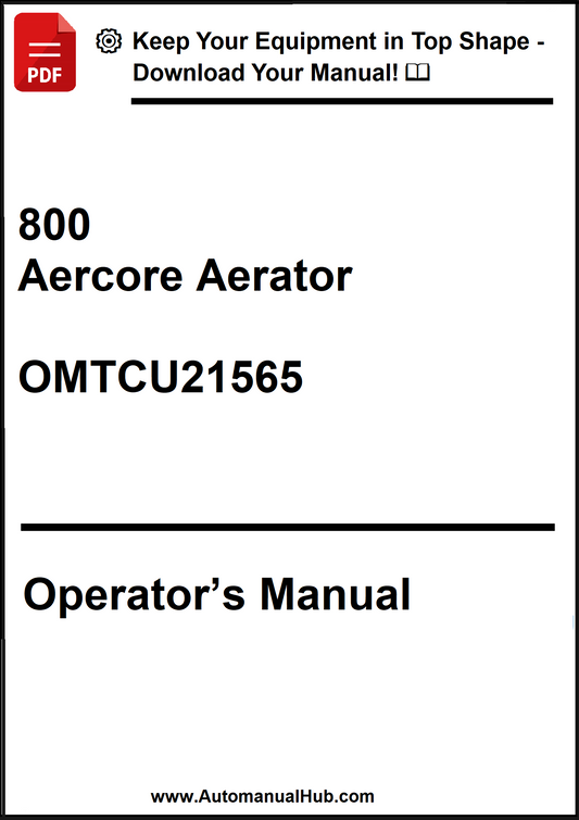 John Deere 800 Aercore Aerator Operator's Manual OMTCU21565 - PDF
