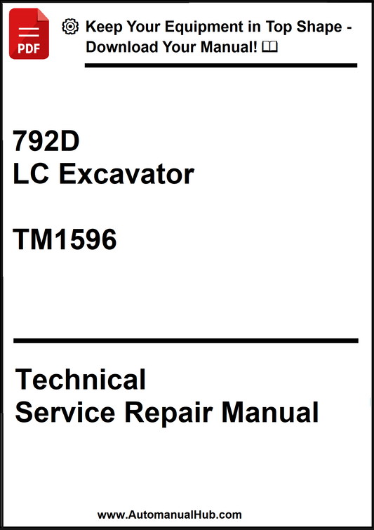 John Deere 792D LC Excavator Technical Service Repair Manual TM1596 - PDF