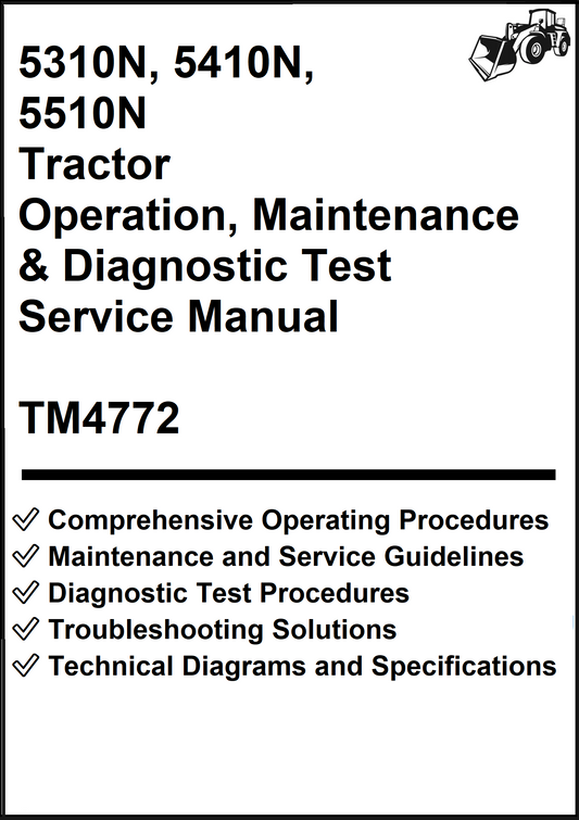 John Deere 5310N, 5410N, 5510N Tractor Operation, Maintenance & Diagnostic Test Service Manual TM4772 - PDF