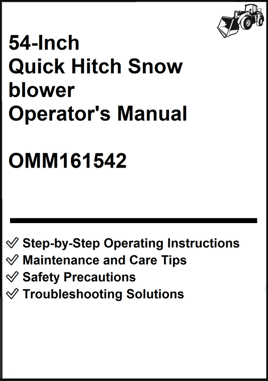 John Deere 54-Inch Quick Hitch Snow blower Operator's Manual OMM161542 - PDF
