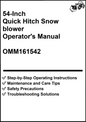 John Deere 54-Inch Quick Hitch Snow blower Operator's Manual OMM161542 - PDF
