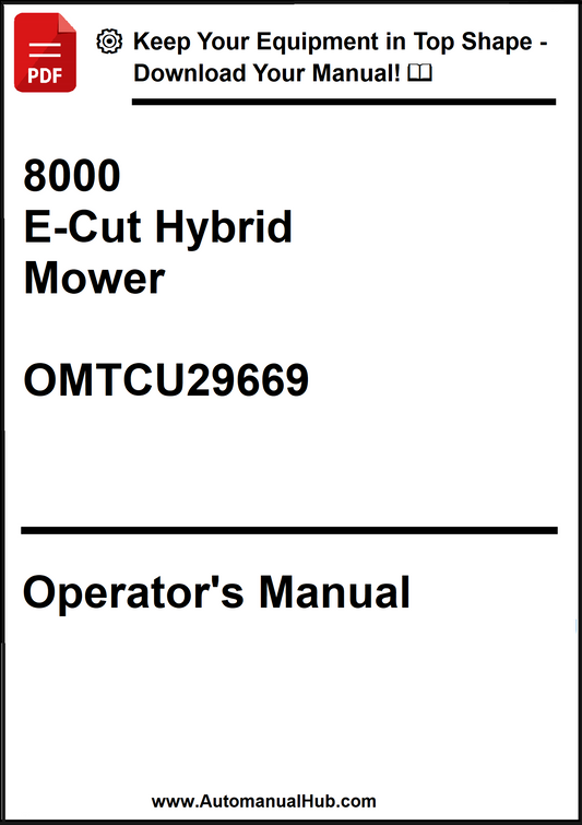 John Deere 8000 E-Cut Hybrid Mower Operator's Manual OMTCU29669 - PDF