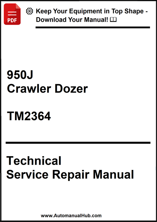 Technical Service Repair Manual for 950J Crawler Dozer with model number TM2364 on a white background.