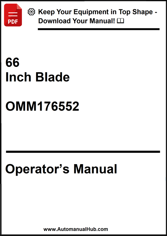 John Deere 66 Inch Blade Operator's Manual OMM176552 - PDF