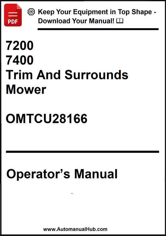John Deere 7200, 7400 Trim And Surrounds Mower Operator's Manual OMTCU28166 - PDF