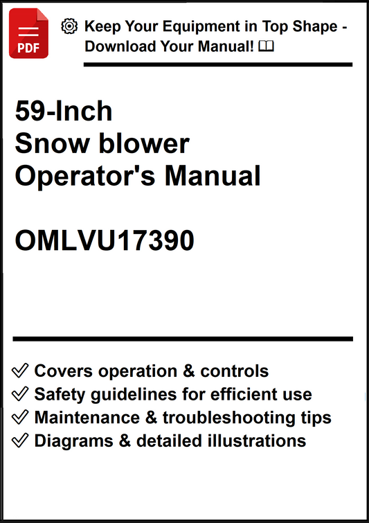 John Deere 59-Inch Snow blower Operator's Manual OMLVU17390 - PDF