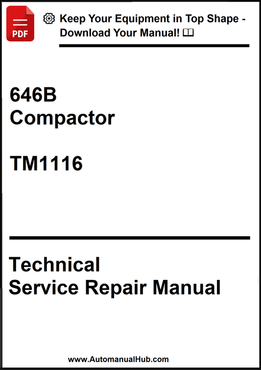 John Deere 646B Compactor Technical Service Repair Manual TM1116 - PDF