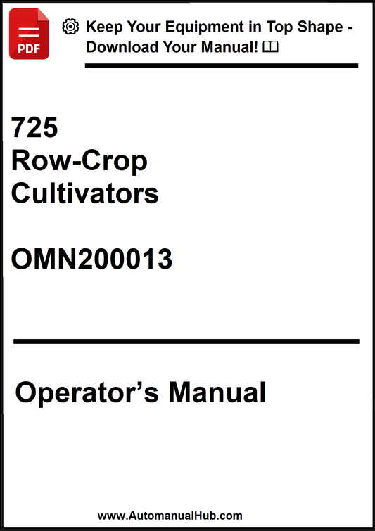 John Deere 725 Series Row-Crop Cultivators Operator’s Manual OMN200013 - PDF