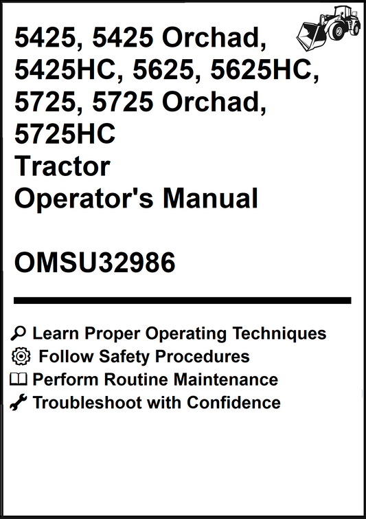 John Deere 5425, 5425 Orchard, 5425HC, 5625, 5625HC, 5725, 5725 Orchard, 5725HC Tractor Operator's Manual OMSU32986 - PDF