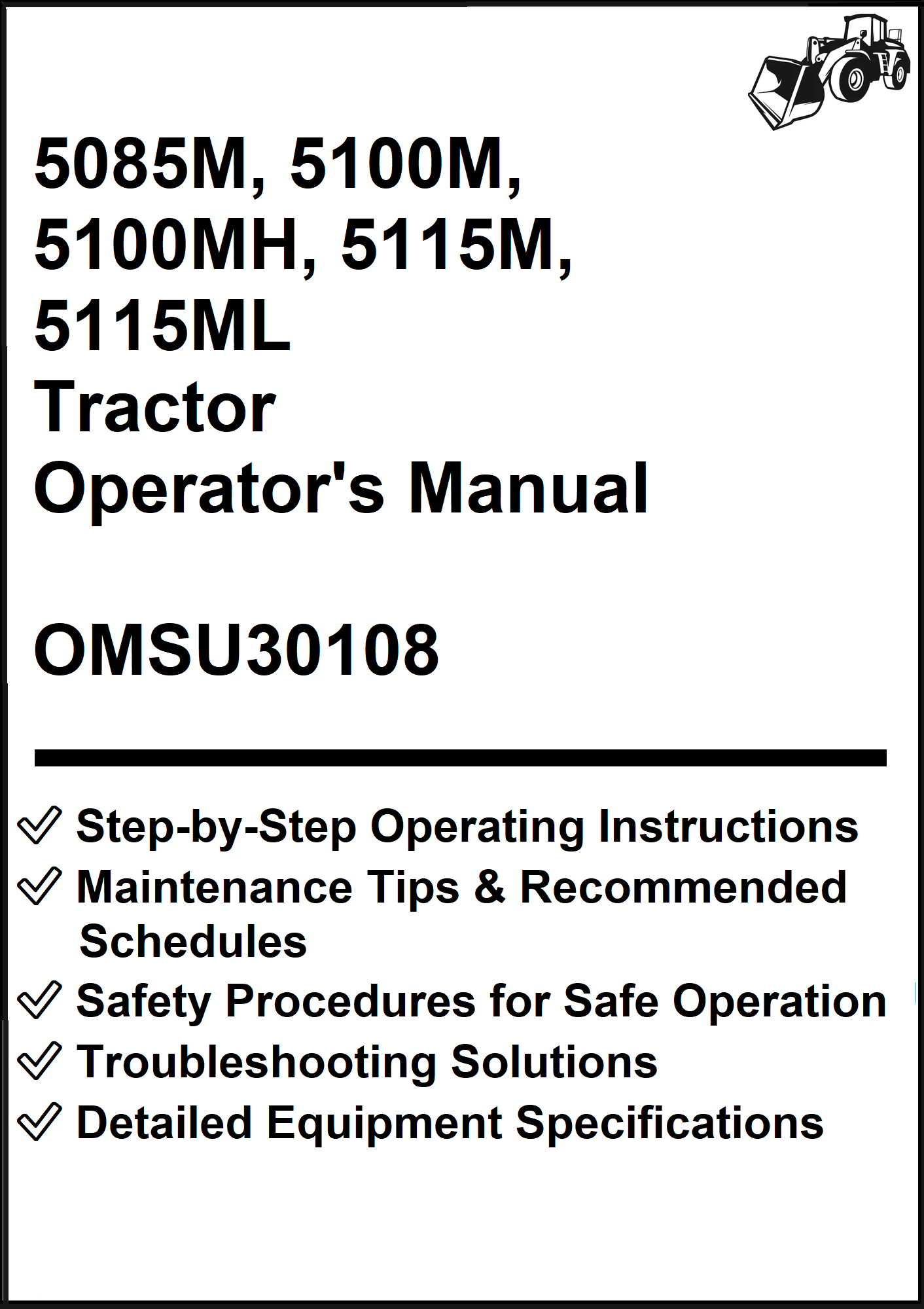 John Deere 5085M, 5100M, 5100MH, 5115M, 5115ML Tractor Operator's Manual OMSU30108 - PDF