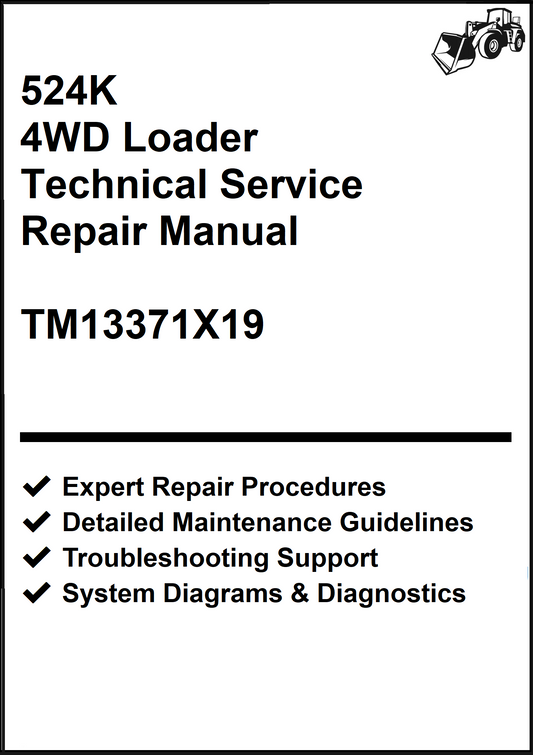 John Deere 524K 4WD Loader Technical Service Repair Manual TM13371X19 - PDF