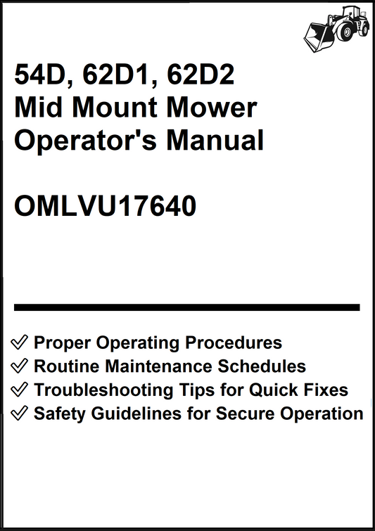 John Deere 54D, 62D1, 62D2 Mid Mount Mower Operator's Manual OMLVU17640 - PDF