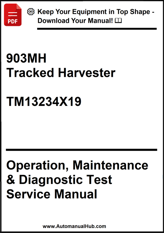 Manual for 903MH Tracked Harvester with text on a white background