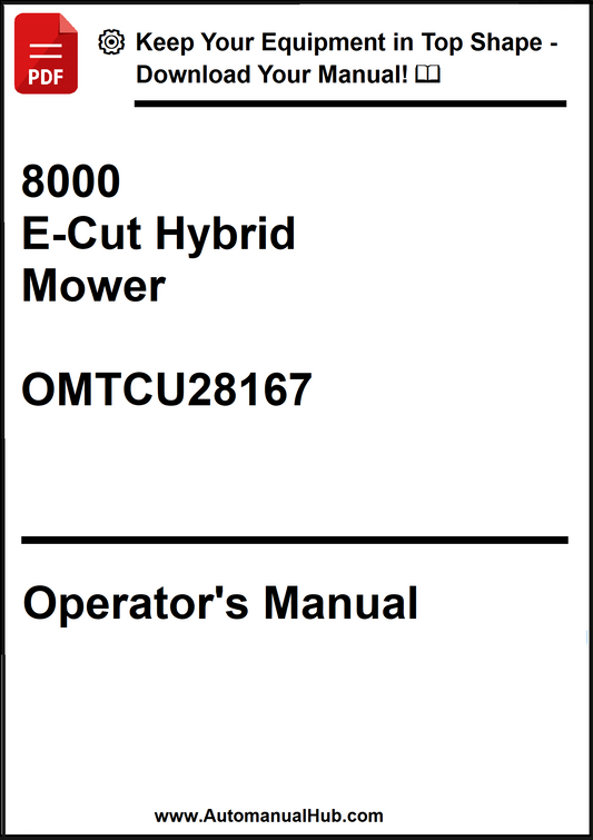 John Deere 8000 E-Cut Hybrid Mower Operator's Manual OMTCU28167 - PDF