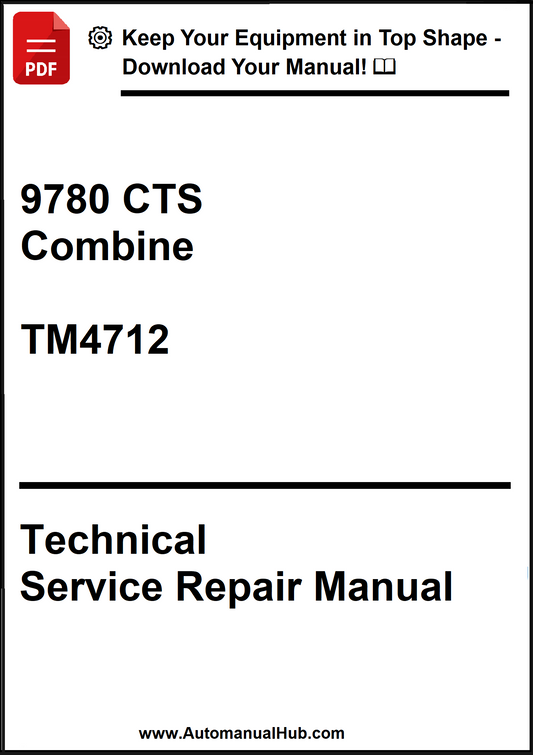 Technical Service Repair Manual for 9780 CTS Combine with download prompt.