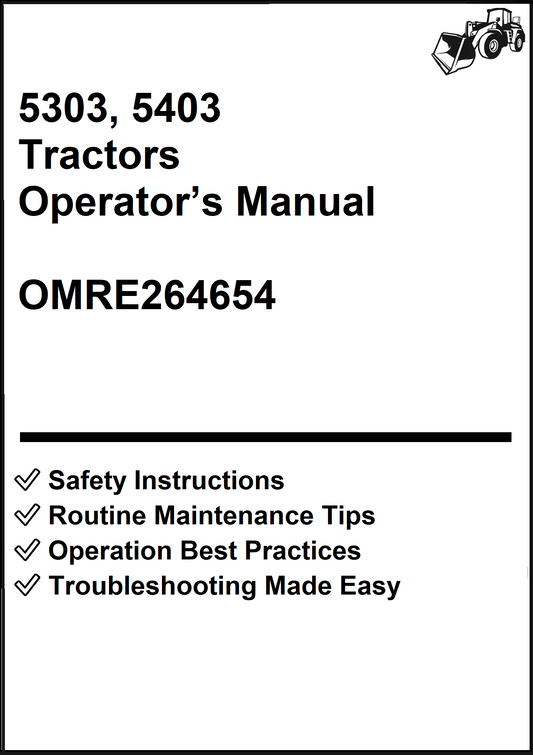 John Deere 5303, 5403 Tractors Operator’s Manual OMRE264654 - PDF