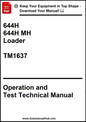 John Deere 644H and 644H MH Loader Operation and Test Technical Manual TM1637 - PDF