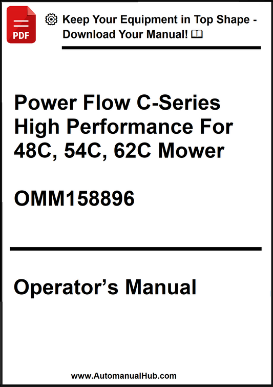 John Deere Power Flow C-Series High Performance For 48C, 54C, 62C Mower Operator's Manual OMM158896 - PDF