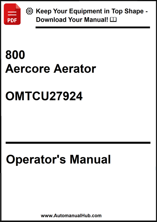 John Deere 800 Aercore Aerator Operator's Manual OMTCU27924 - PDF